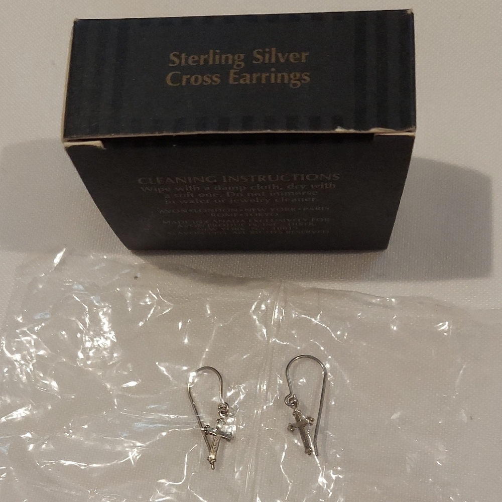Sterling Silver Cross Earrings